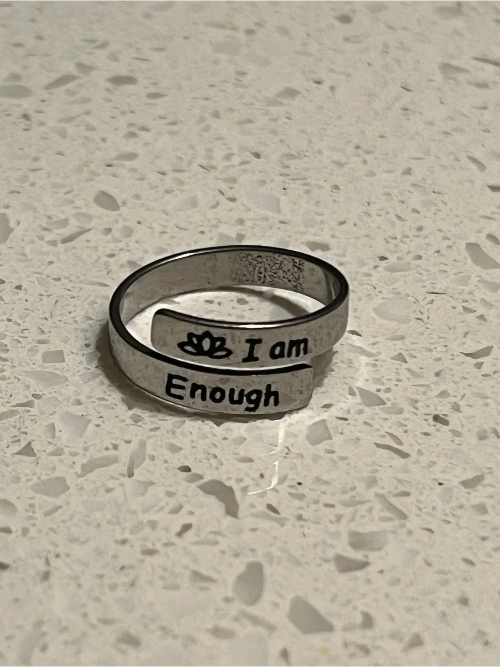 I Am Enough Ring Adjustable Hypoallergenic & Tarnish-Free Stainless steel ring